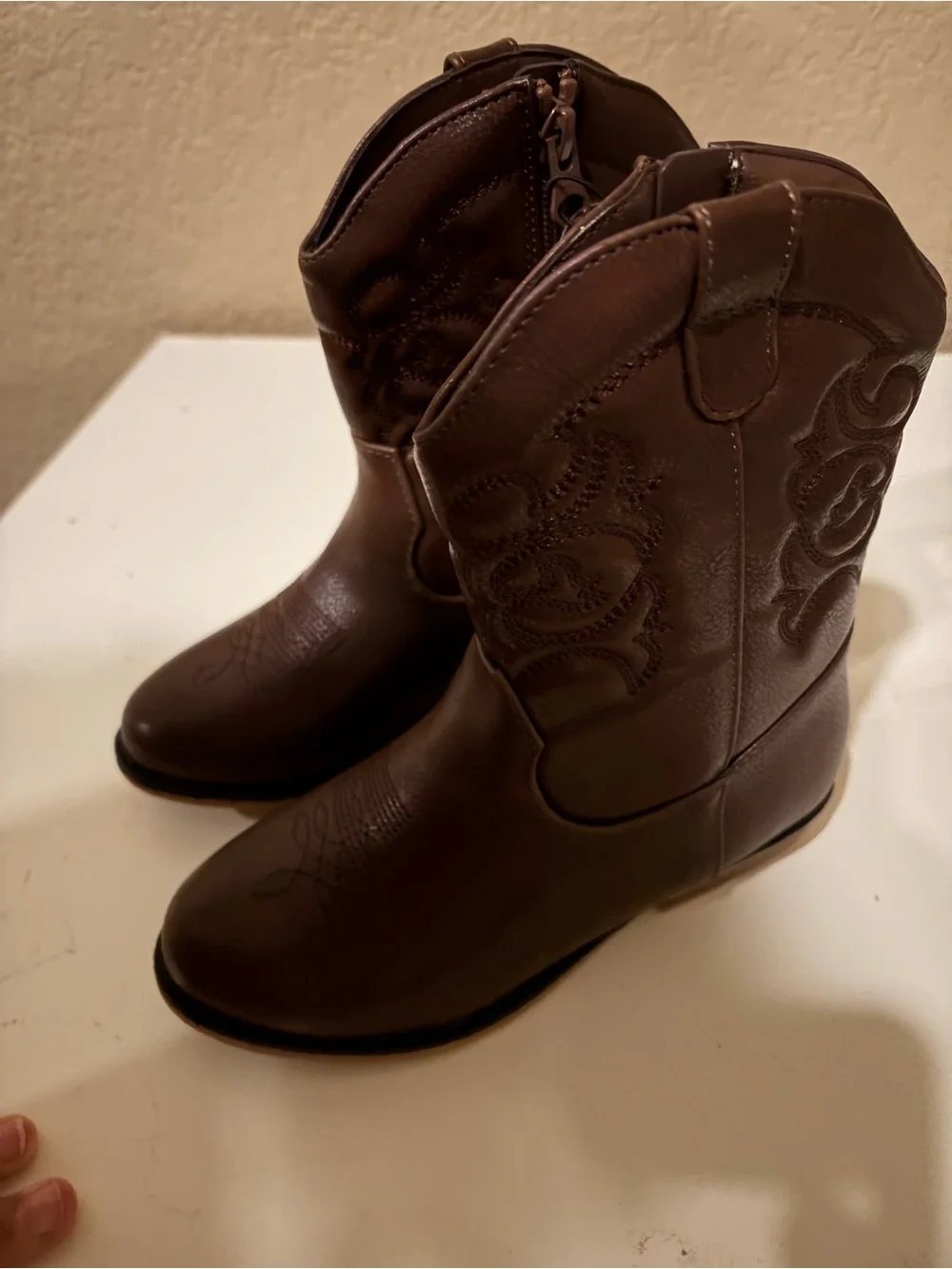 Cat & Jack Brown Girls Western Boots - Size 12
